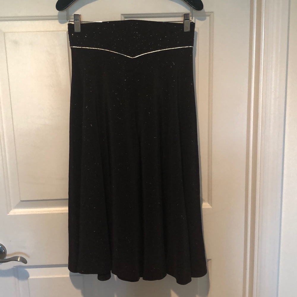 Midi black/rose metallic and silver midi skirt.